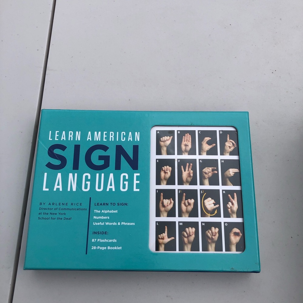 Learn American Sign Language Flashcard Set - Teal